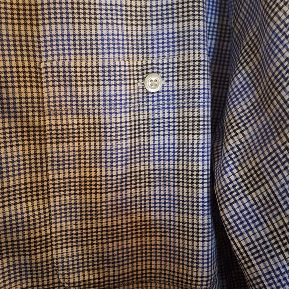 Orvis Signature Collection Shirt Men's XL White Blue Black Check Print READ Flaw - Picture 3 of 7